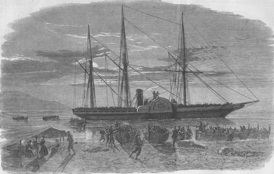 Associate Product SICILY. Missori expedition, Faro Point, Messina, antique print, 1860