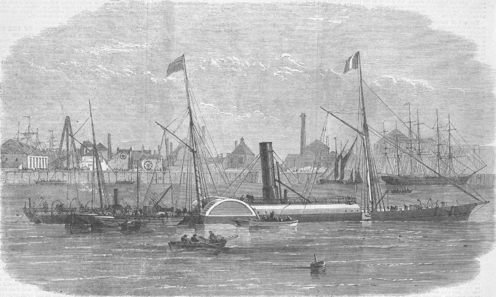 Associate Product LONDON. Wreck of Baron Osy, Limehouse Reach, antique print, 1863