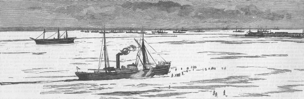 Associate Product ODESSA. Severe winter, Black Sea- blocked with ice, antique print, 1883