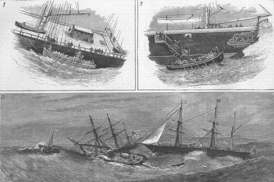 Associate Product AUSTRALIA. Accident to P&O ship, antique print, 1879