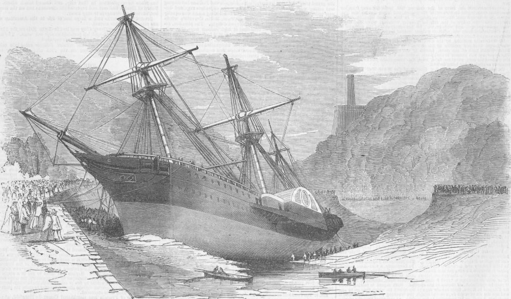Associate Product SHIPS. Accident to Ship Demerara, River Avon, antique print, 1851