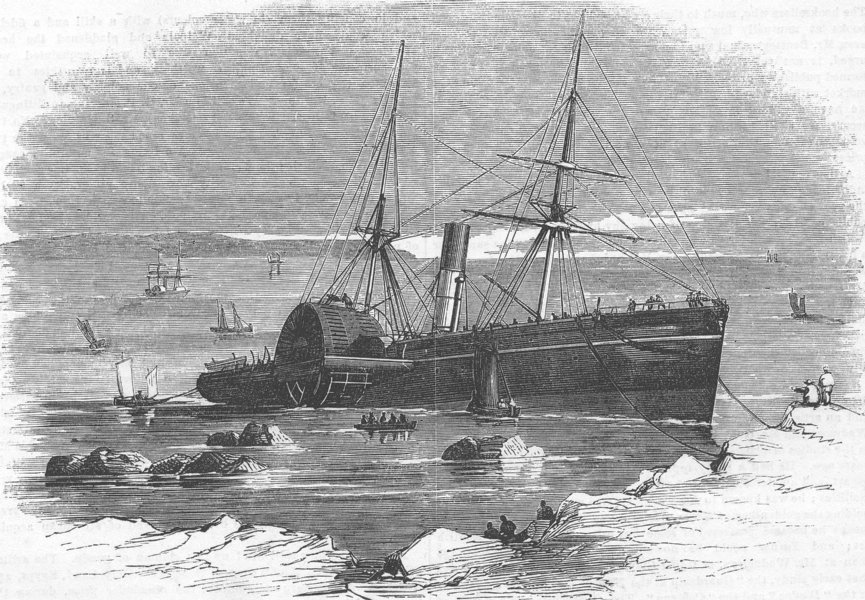 Associate Product CANADA. Humboldt shipwreck, Halifax Harbour, antique print, 1850