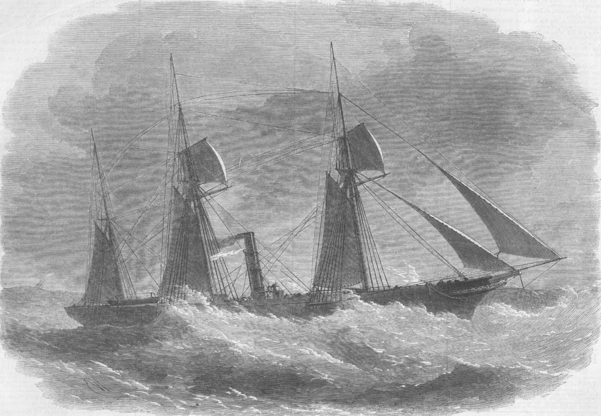 Associate Product BOATS. Union Ship Co's Cape mail Briton, antique print, 1861
