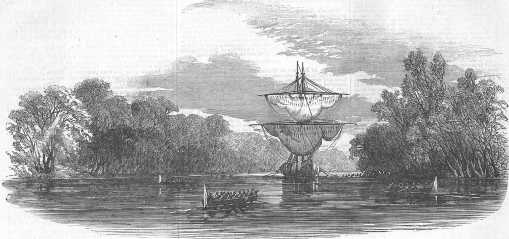 Associate Product SIERRA LEONE. Slave ship captured, River Pongas, antique print, 1853