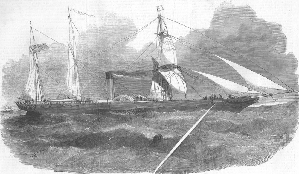 Associate Product ABERDEEN. Shipwreck. Duke of Sutherland Pier, antique print, 1853
