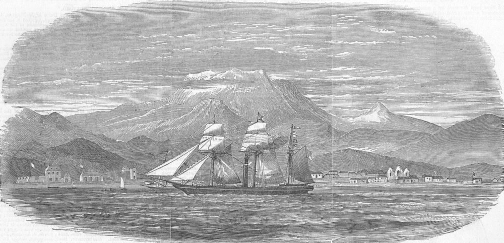 Associate Product TURKEY. Porto Grande, St Vincent-Bosphorus ship, antique print, 1851