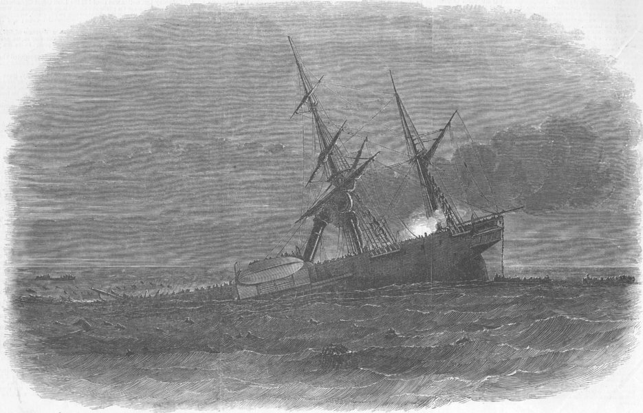 Associate Product SOUTH AFRICA. Birkenhead wreck, Danger Point, Cape of Good Hope, old print, 1852