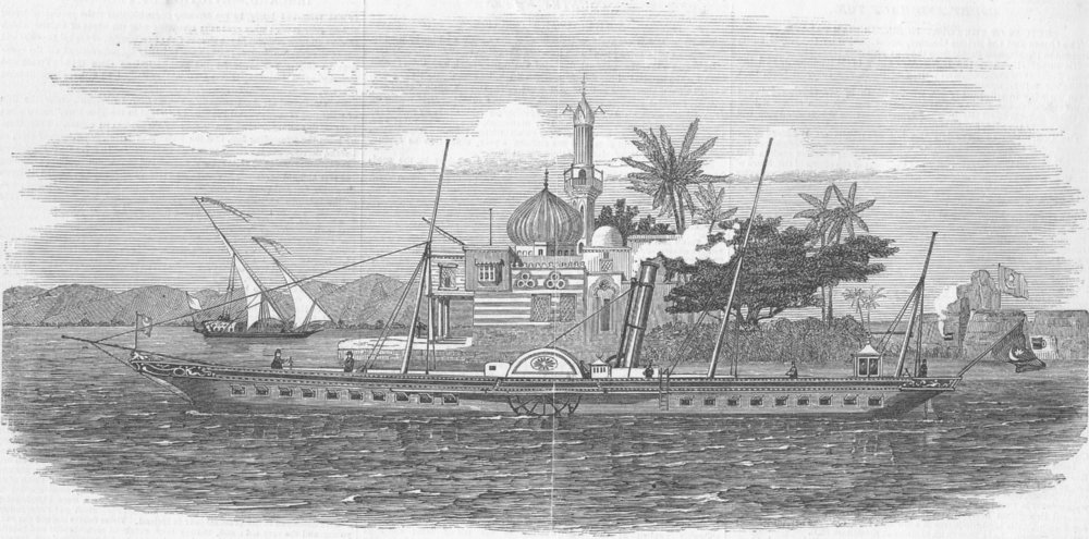 Associate Product ROYALTY. The Sayed Pacha, steam yacht, antique print, 1849