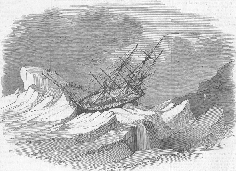 Associate Product BARING ISLAND. Investigator, ice, Ballast beach, antique print, 1853