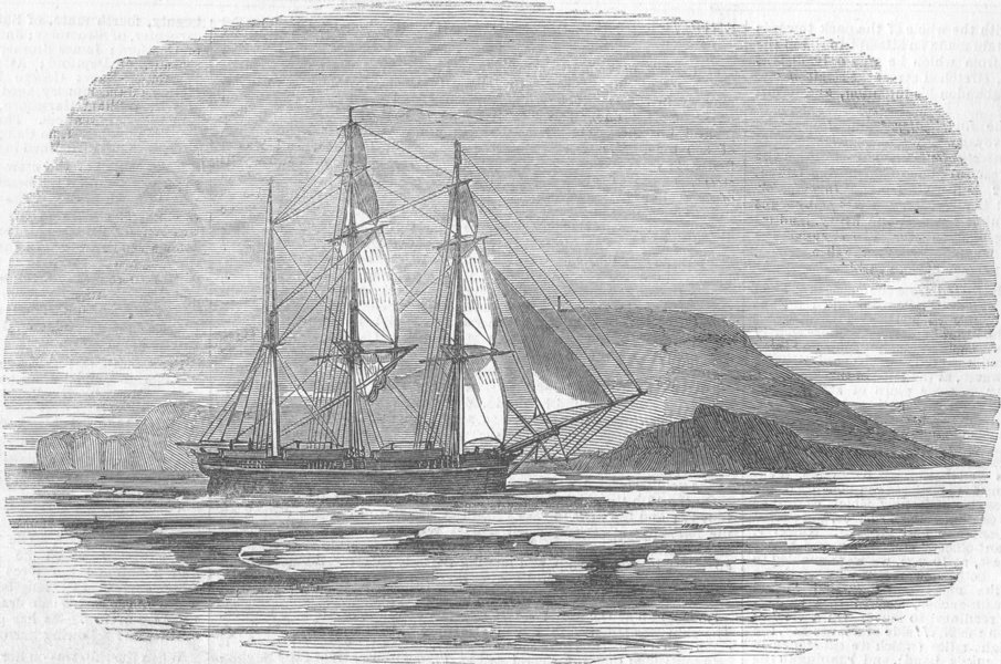 Associate Product CANADA. Investigator passing Princess Royal Island, antique print, 1853