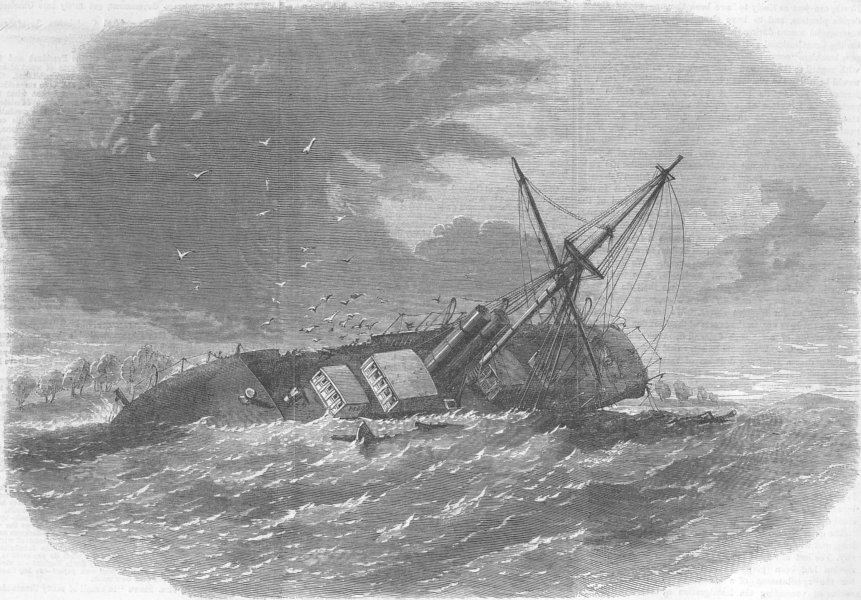 Associate Product INDIA. Colombo shipwreck, Minicoy Island, Laccadives, antique print, 1863
