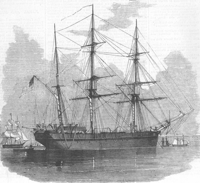 Associate Product ARCTIC. Discovery ship Resolute , antique print, 1856