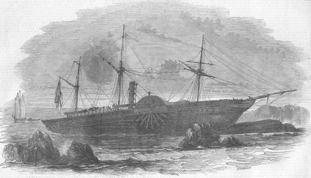 Associate Product CANADA. Wreck of Columbia Ship, antique print, 1843