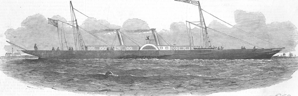 Associate Product ROYALTY. The Wave Queen steamer, antique print, 1852