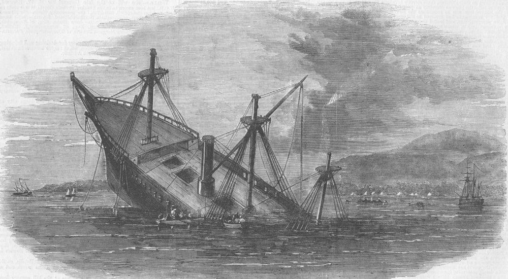 Associate Product BANGKA. HMS Transit, rocks, Cape Oelar, Island, antique print, 1857