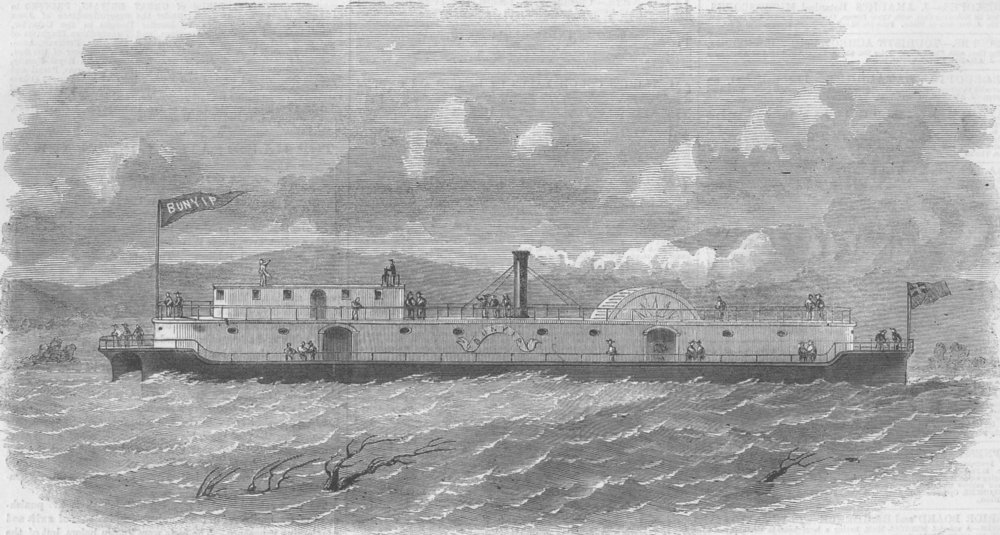 Associate Product SHIPS. Australian twin ship Bunyip, antique print, 1858