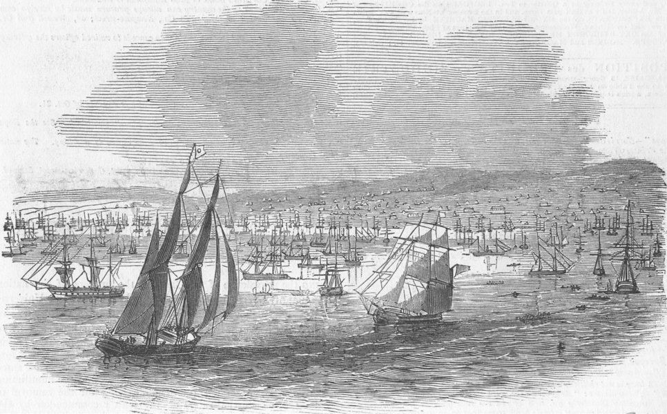 CALIFORNIA. Bay of San Francisco, Upper California, antique print, 1849