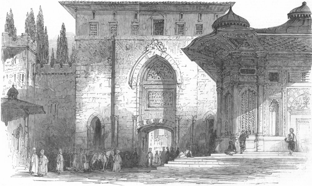 Associate Product TURKEY. Istanbul & Dardanelles, Sublime Porte, antique print, 1850