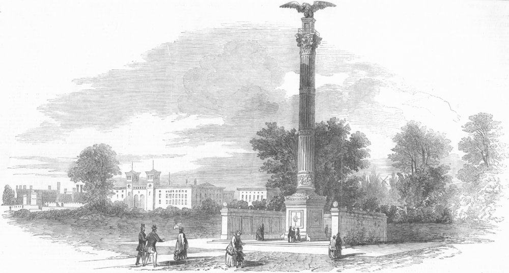 Associate Product GERMANY. Monument to dead Prussian soldiers, Berlin, antique print, 1850