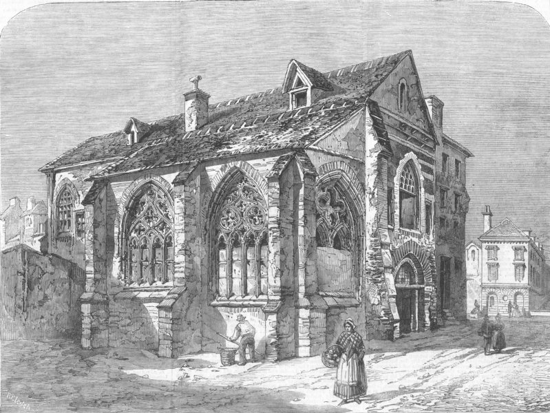 Associate Product FRANCE. Paris Demolitions. Church, St John Lateran, antique print, 1859