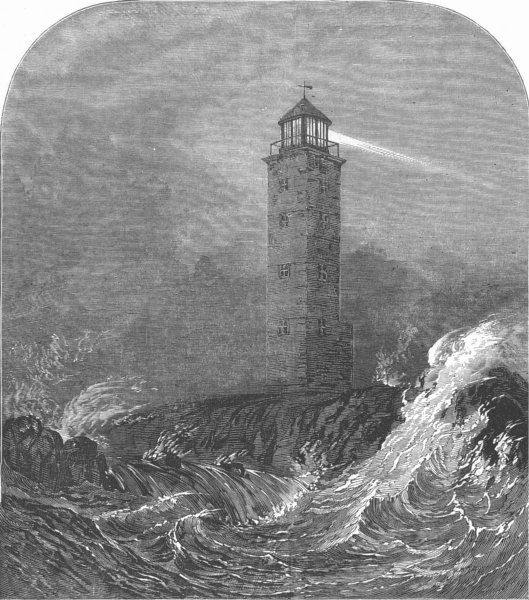 Associate Product FINLAND. Hango-Udd Lighthouse, Southernmost point, antique print, 1854