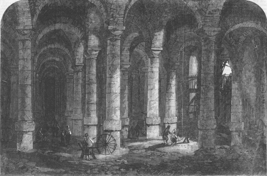 Associate Product TURKEY. Thousand Columns, Istanbul, antique print, 1854