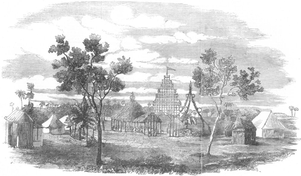 Associate Product SRI LANKA. Horticultural Fete, Colombo, antique print, 1854