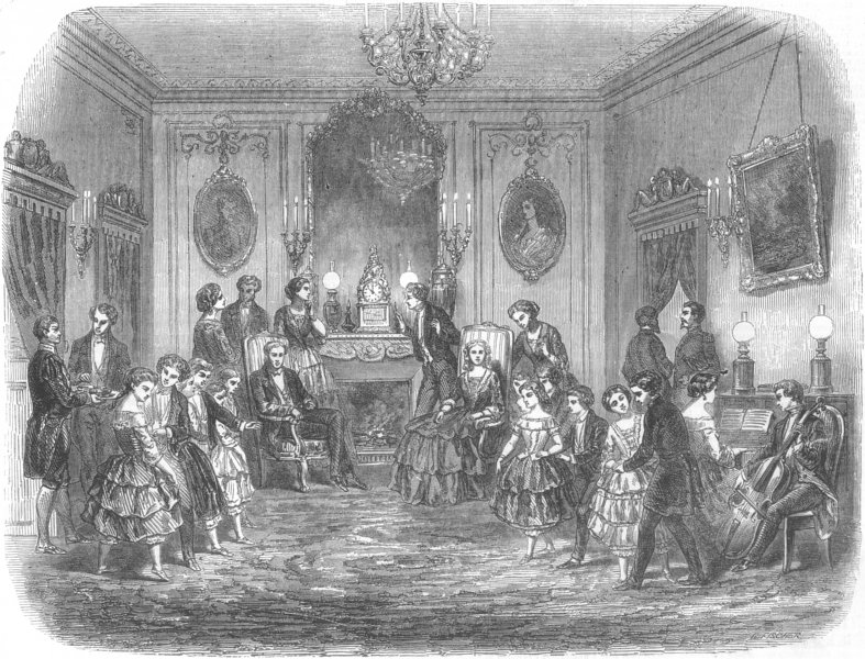 Associate Product FRANCE. Juvenile evening Party, Paris, antique print, 1854