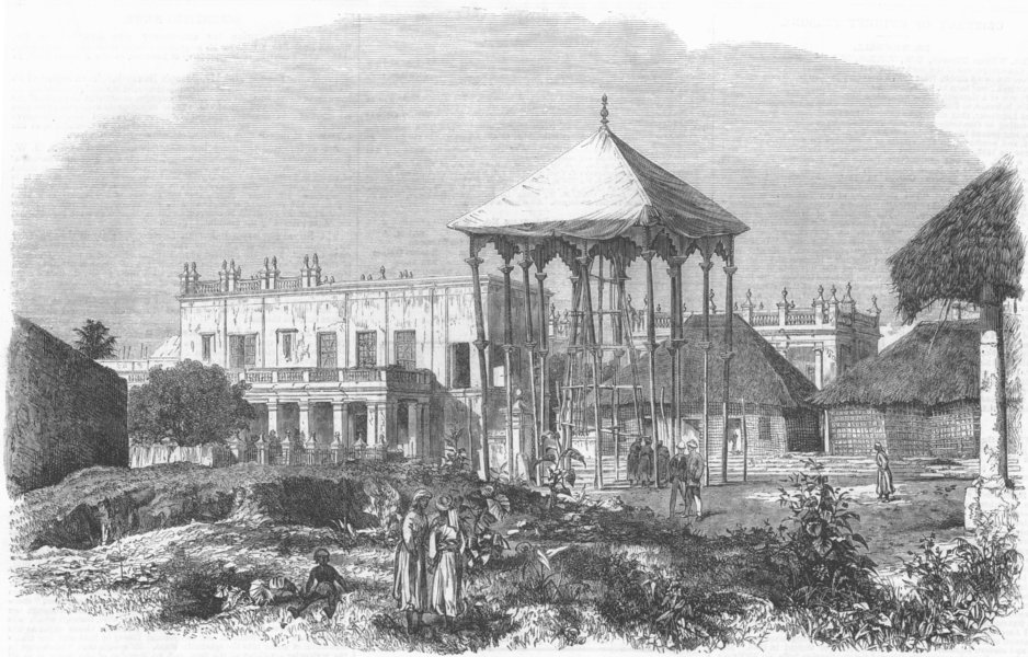 Associate Product INDIA. Palace of Rajah, Cooch Behar, antique print, 1866