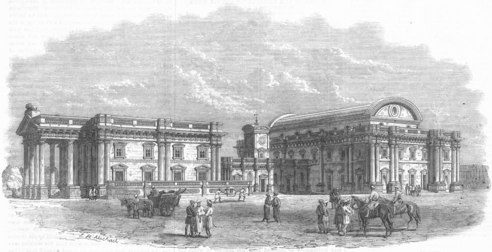 Associate Product PAKISTAN. Montgomery Memorial Building, Lahore, antique print, 1866