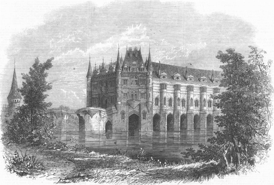 Associate Product FRANCE. Chateau of Chenonceaux, Touraine, antique print, 1864
