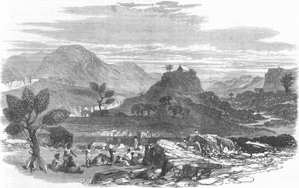Associate Product ERITREA. Abyssinia Expedition. Hot Springs of Ailet, antique print, 1868