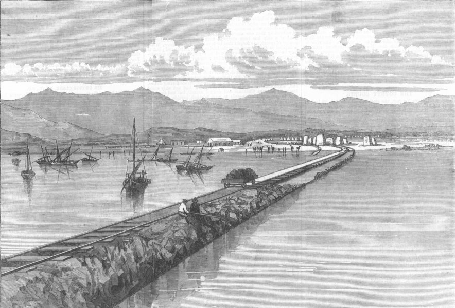 Associate Product ERITREA. Pier & landing place, Zulla, Gulf of Zula. Annesley Bay, print, 1868