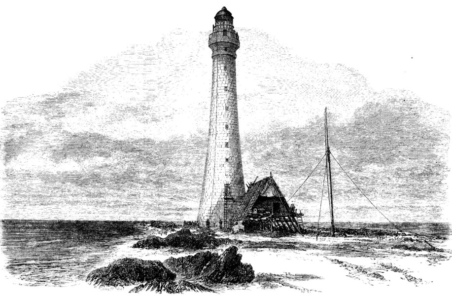 Associate Product BURMA. Alguada Reef Lighthouse, Cape Negrais, Pegu, antique print, 1865