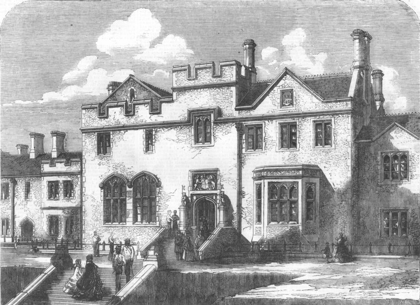 Associate Product KENT. The Officers' new barracks, Dover Castle, antique print, 1858
