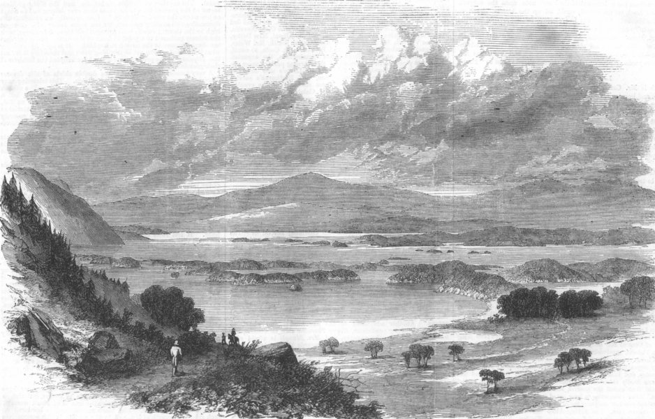 Associate Product IRELAND. Mucross Lake and Lough Leane, Killarney, antique print, 1858