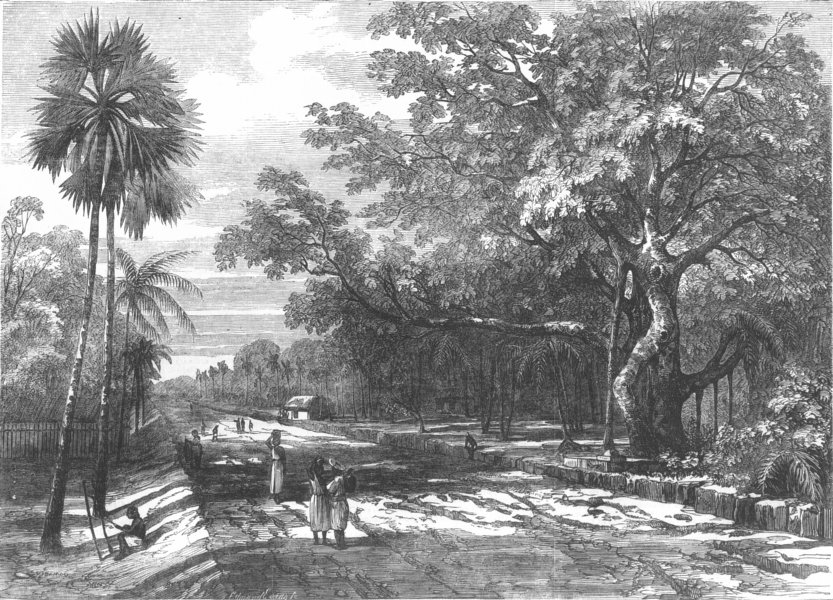 Associate Product INDIA. Railway Embankment, near Srirampur, antique print, 1853