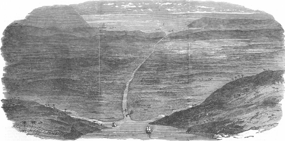Associate Product PANAMA. Proposed Panama canal, antique print, 1853