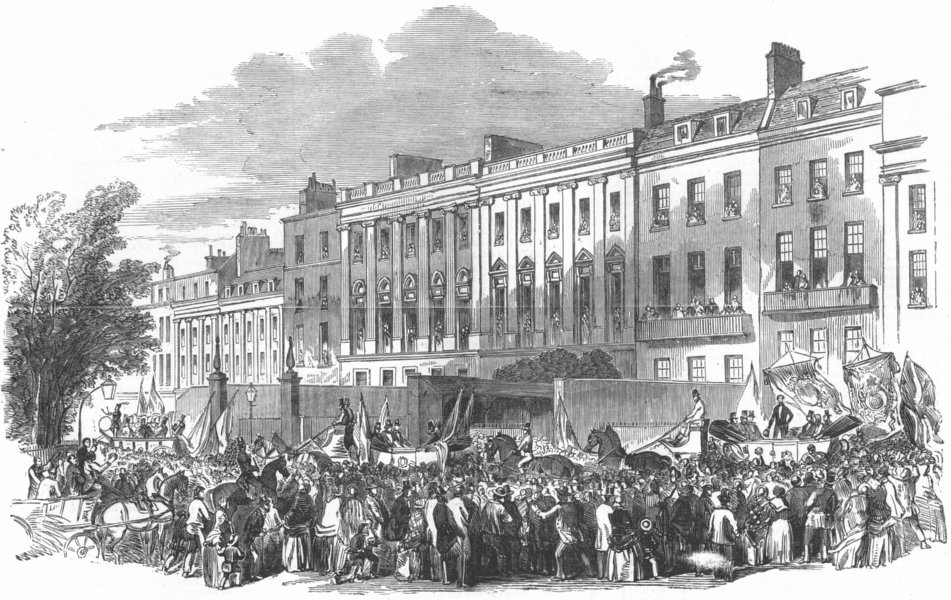 Associate Product LONDON. Temperance League, in Lincoln's Inn Fields, antique print, 1853