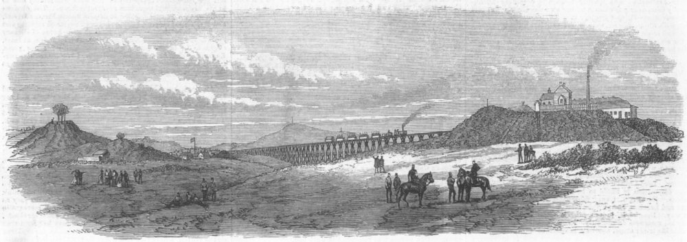 Associate Product HANTS. Narrow-Gauge Railway, South Camp, Aldershot, antique print, 1872