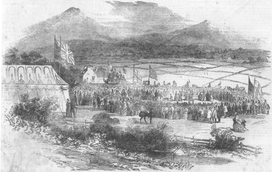 Associate Product SCOTLAND. New railway, at Westhall, Aberdeenshire, antique print, 1852