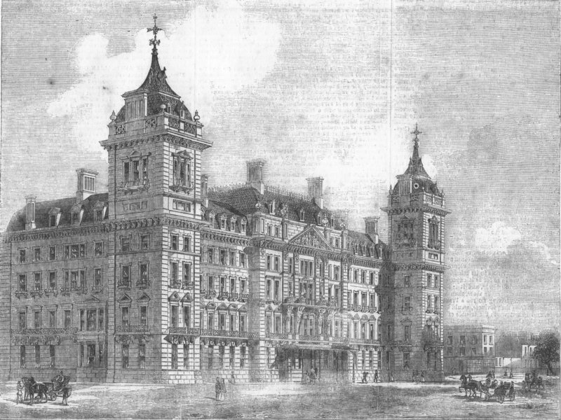 Associate Product LONDON. The Great Western Hotel, Paddington, antique print, 1852