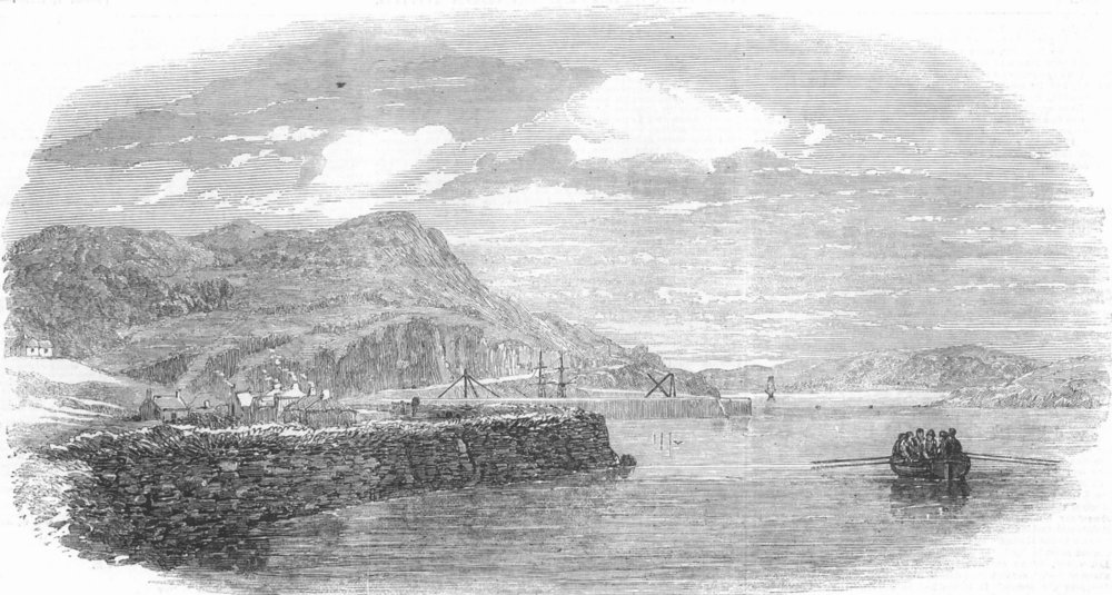 Associate Product IRELAND. Foynes Harbour, River Shannon, antique print, 1852