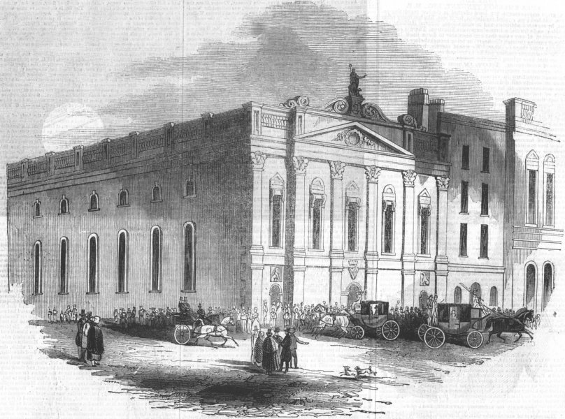 Associate Product IRELAND. The Conciliation Hall, Dublin, antique print, 1843