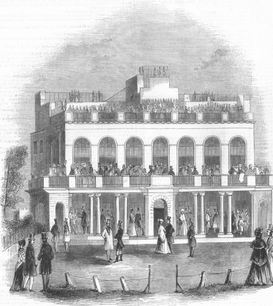 Associate Product NORTHUMBS. Newcastle Grand Stand, antique print, 1843