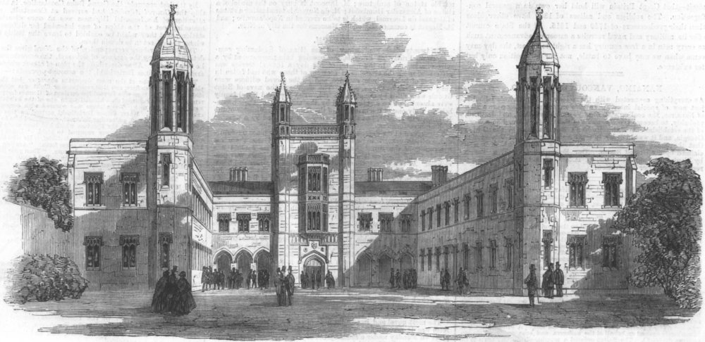 SCOTLAND. British Assn, Marischal College, Aberdeen, antique print, 1859