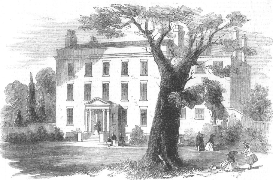 Associate Product LONDON. Warehouse school, Hatcham-Grove, New-Cross, antique print, 1855