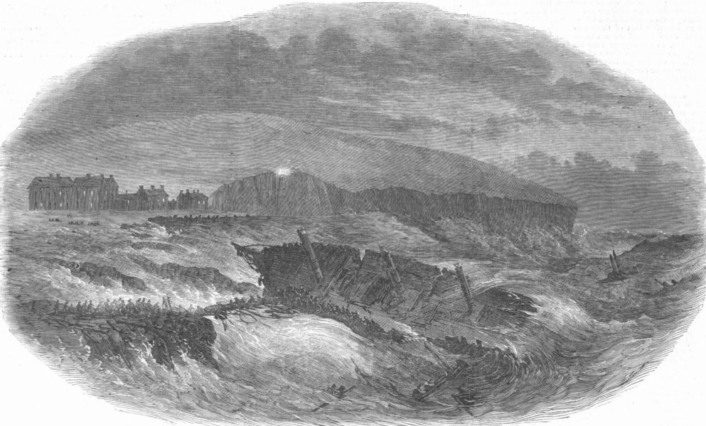 Associate Product IRELAND. Shipwreck, Duggerna Rocks, Kilkee Bay, Clare, antique print, 1850
