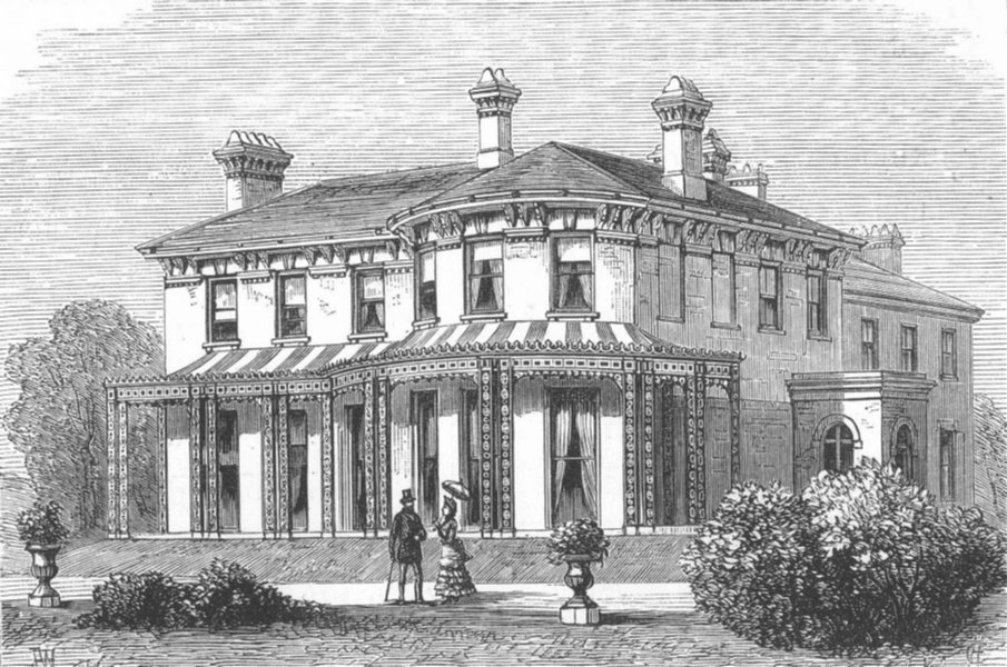 NORFOLK. Shadingfield Lodge, Yarmouth, antique print, 1882