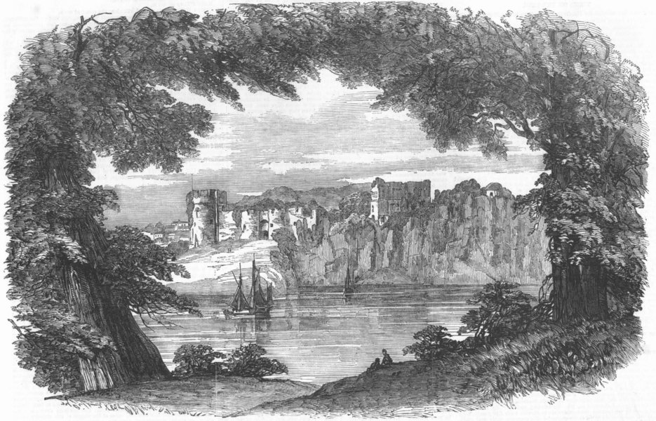 Associate Product WALES. Chepstow Castle, antique print, 1851